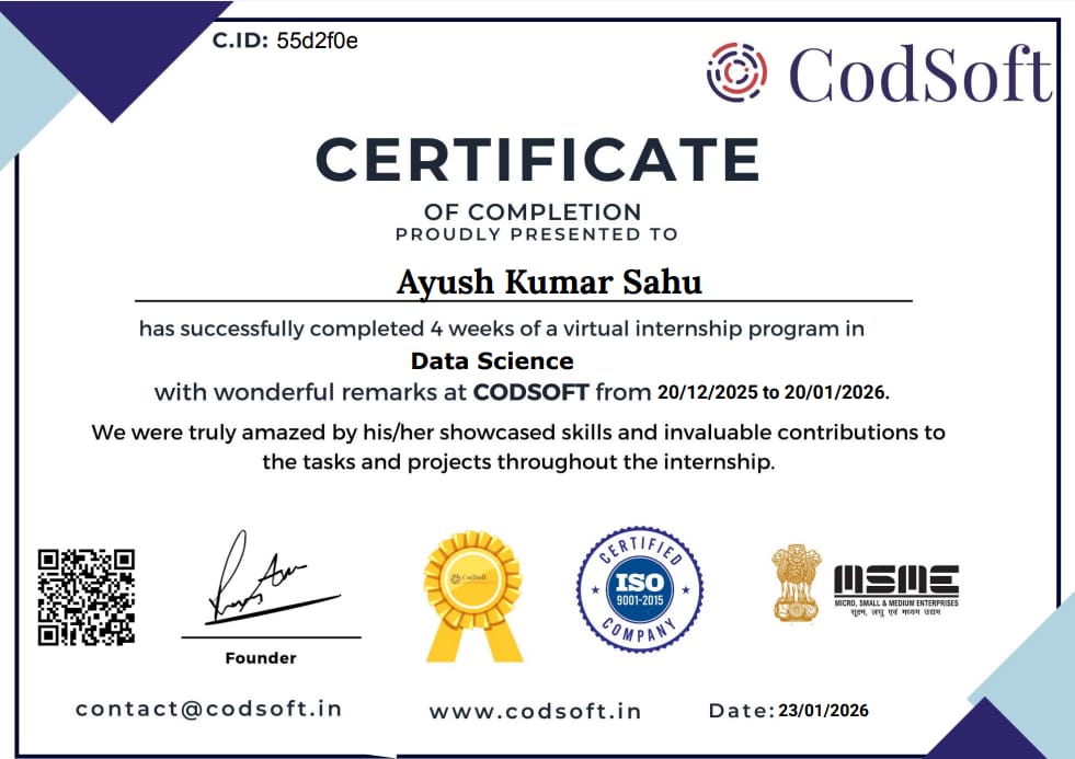 Data Science Virtual Internship